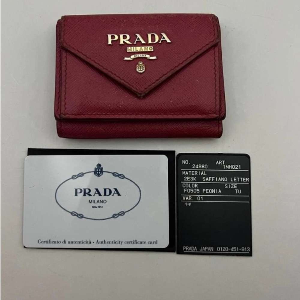 Prada Red Saffiano Leather Wallet